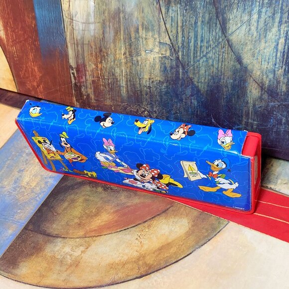VINTAGE DISNEYLAND RESORT PADDED PENCIL BOX CASE SCHOOL SUPPLIES COMPARTMENTS - Picture 2 of 7